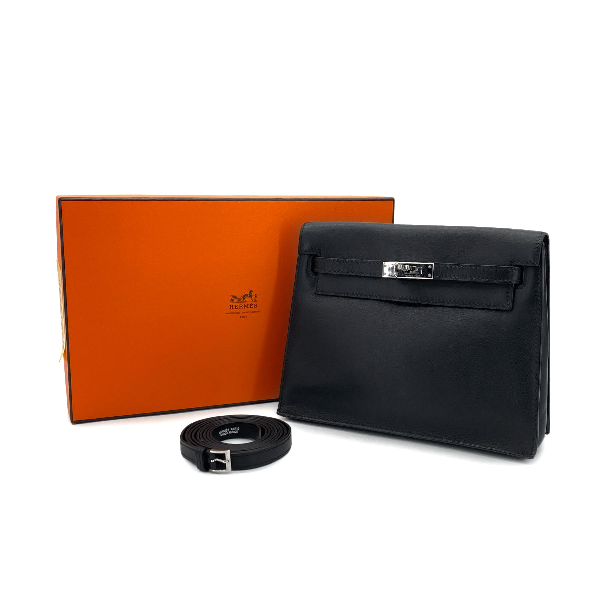 Luxury Promise Japan HERMES KELLY DANCE BLACK EVERCOLOR SHOULDER BAG □K SHW 90301737