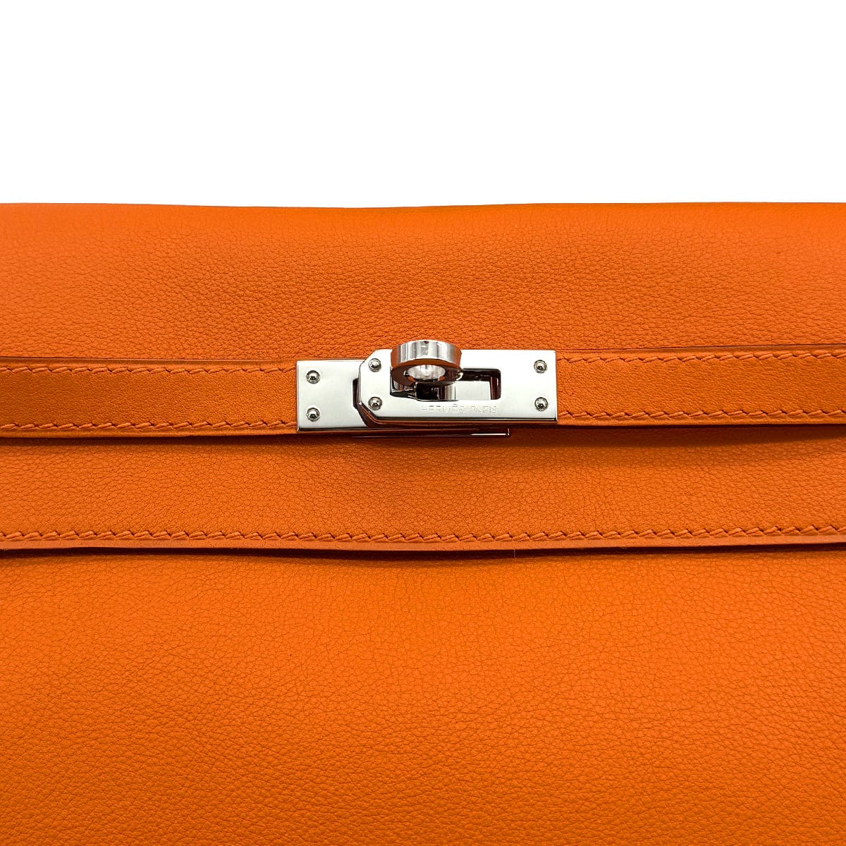 Luxury Promise Japan HERMES KELLY DANCE ORANGE VEAU SWIFT SHOULDER BAG 2008 SQUARE L PALLADIUM HARDWARE 90315867