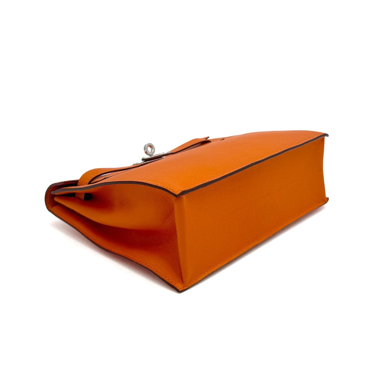 Luxury Promise Japan HERMES KELLY DANCE ORANGE VEAU SWIFT SHOULDER BAG 2008 SQUARE L PALLADIUM HARDWARE 90315867