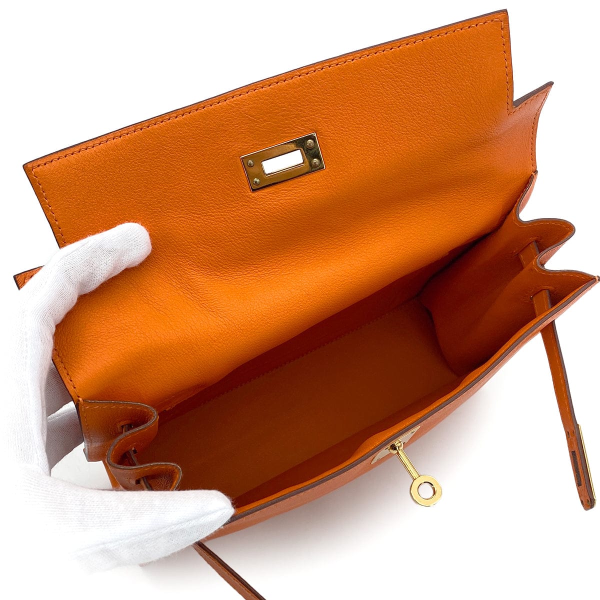 Luxury Promise Japan HERMES KELLY DANCE ORANGE VEAU SWIFT SHOULDER BAG □K GHW 90304918