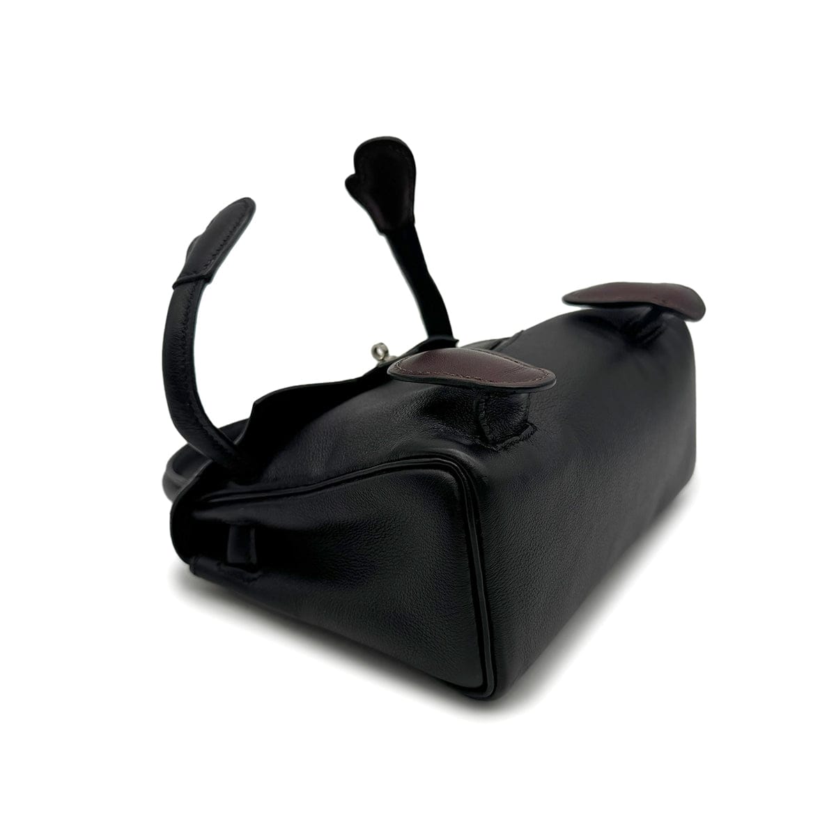 Luxury Promise Japan HERMES KELLY DOLL BLACK VEAU GULLIVER HAND BAG 2000 SQUARE D PALLADIUM HARDWARE 90323974