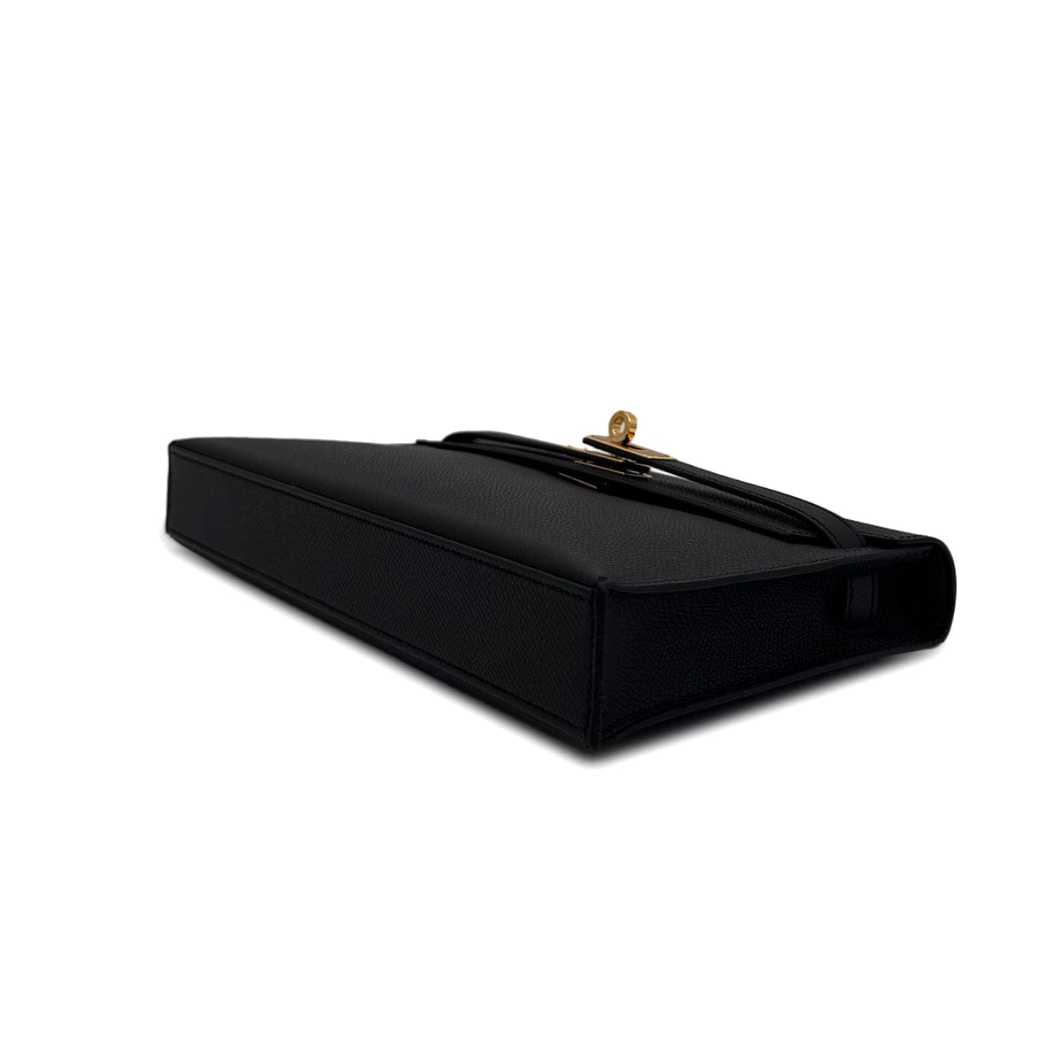 Luxury Promise Japan HERMES KELLY ELAN BLACK VEAU EPSOM CLUTCH SHOULDER BAG K GHW 90305230