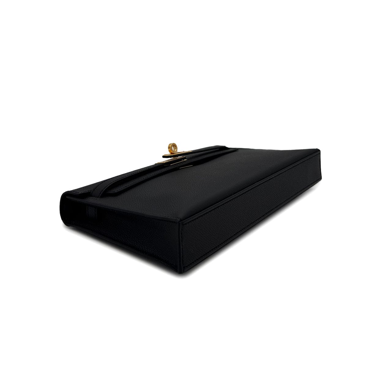 Luxury Promise Japan HERMES KELLY ELAN BLACK VEAU EPSOM CLUTCH SHOULDER BAG K GHW 90305230