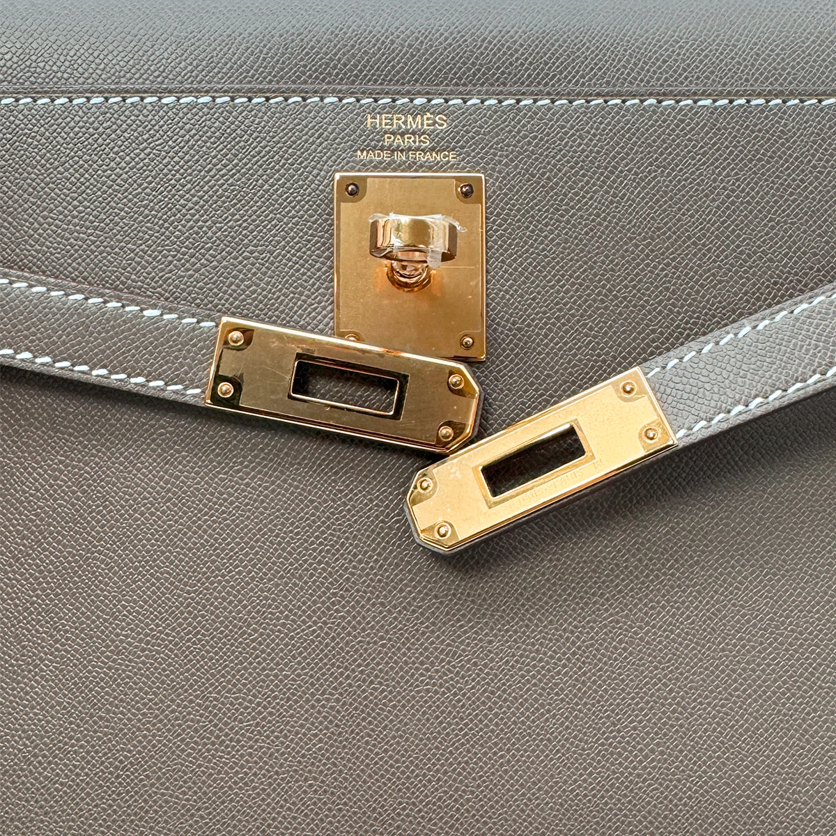 Luxury Promise Japan HERMES KELLY ELAN ETOUPE VEAU MADAME CLUTCH SHOULDER BAG W GHW 90303901