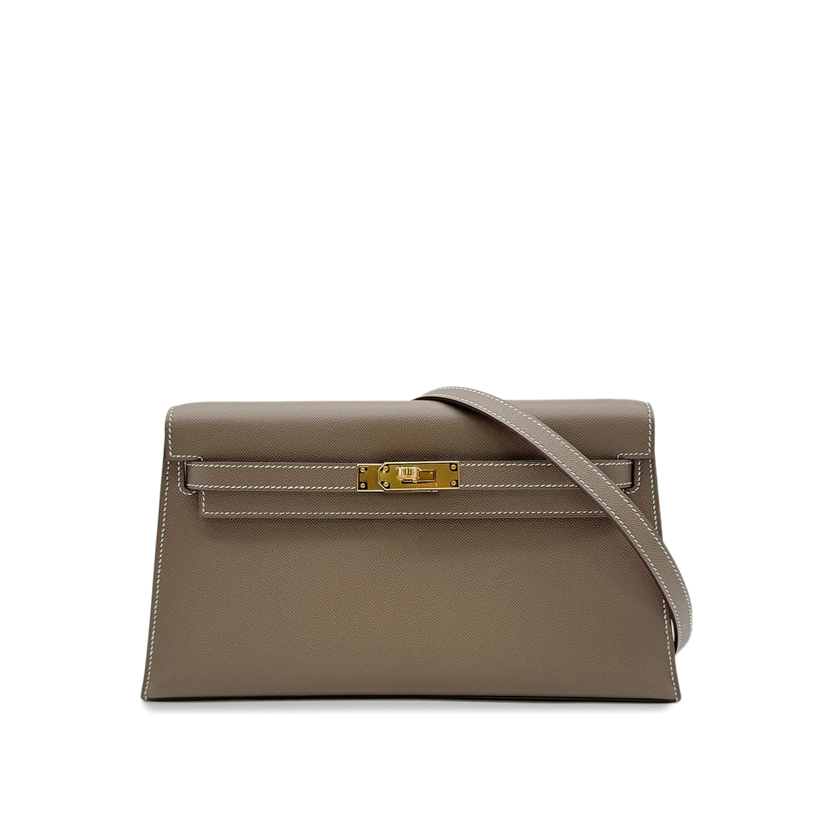 Luxury Promise Japan HERMES KELLY ELAN ETOUPE VEAU MADAME CLUTCH SHOULDER BAG W GHW 90303901