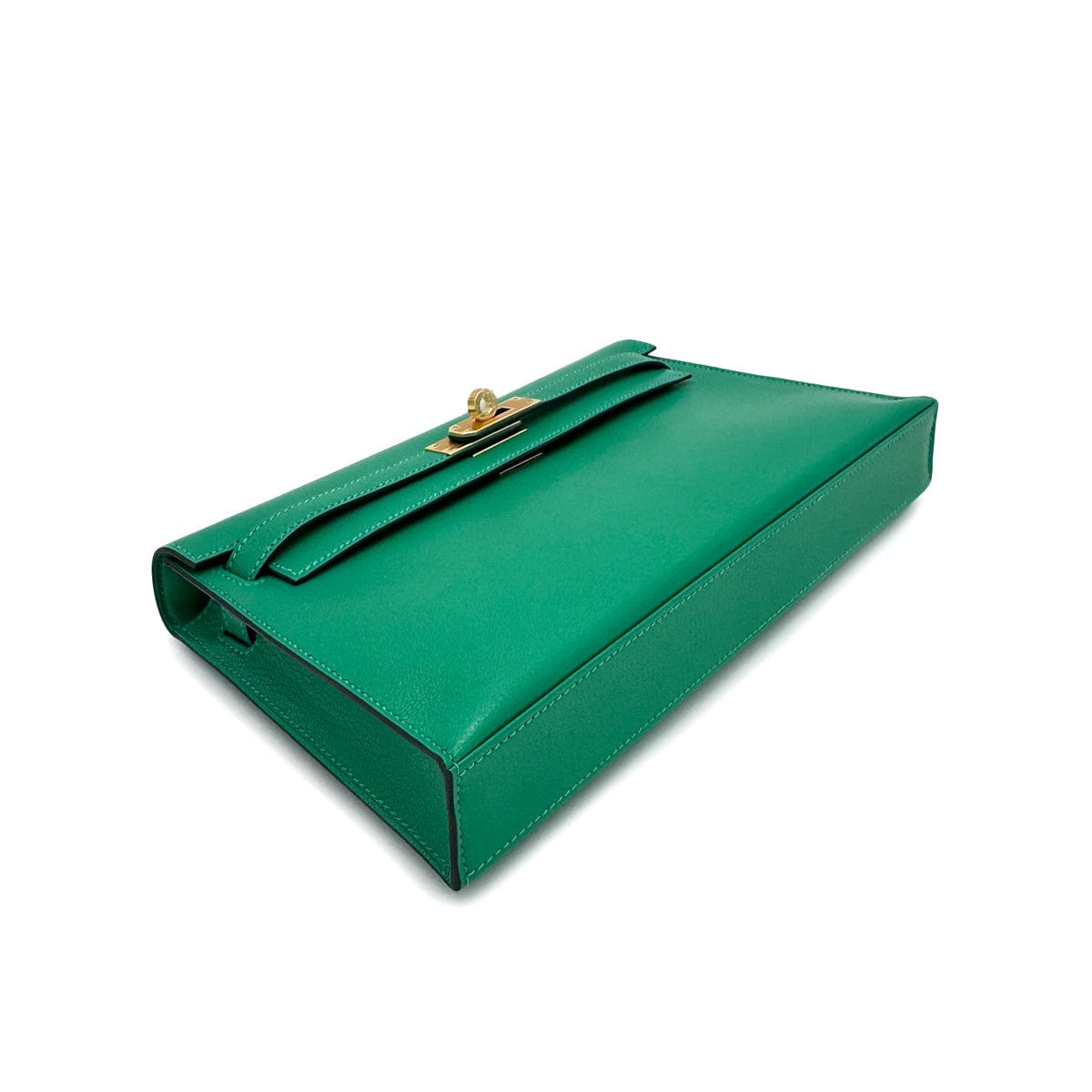 Luxury Promise Japan HERMES KELLY ELAN MINT CHEVRE CHAMKILA CLUTCH SHOULDER BAG W GHW 90293011