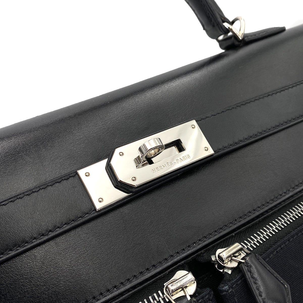 Luxury Promise Japan HERMES KELLY LAKIS 40 BLACK BOXCALF TOILE OFFICIER HAND SHOULDER BAG □H 90230404