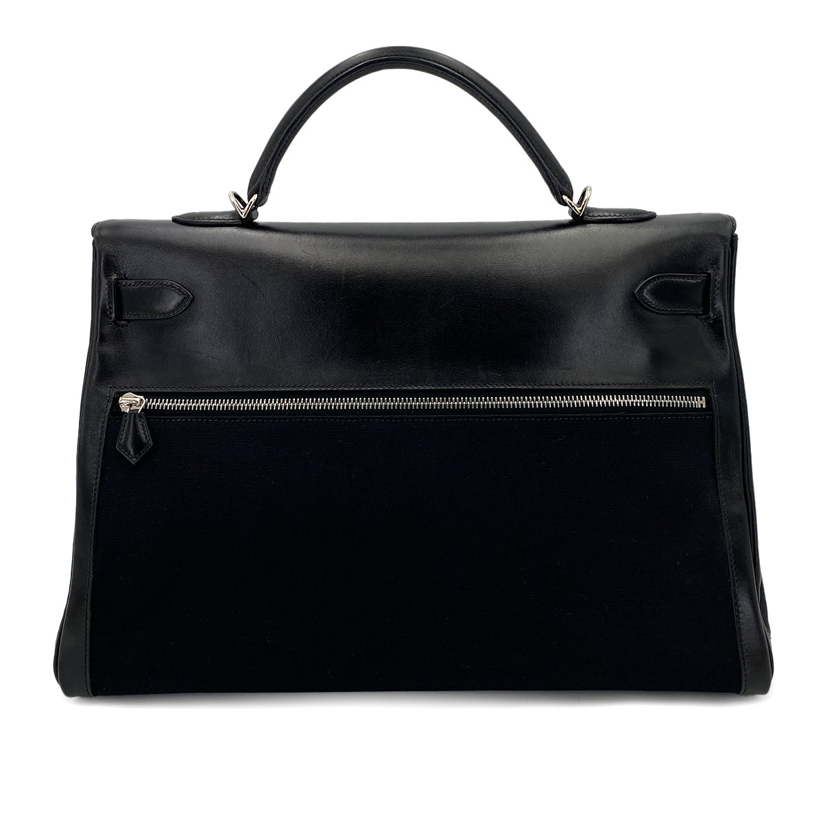 Luxury Promise Japan HERMES KELLY LAKIS 40 BLACK BOXCALF TOILE OFFICIER HAND SHOULDER BAG □H 90230404