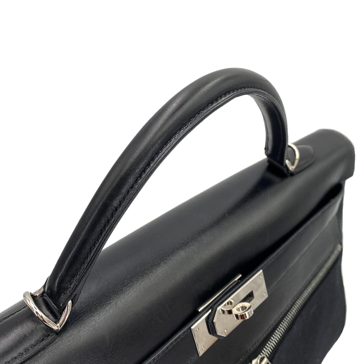 Luxury Promise Japan HERMES KELLY LAKIS 40 BLACK BOXCALF TOILE OFFICIER HAND SHOULDER BAG □H 90230404