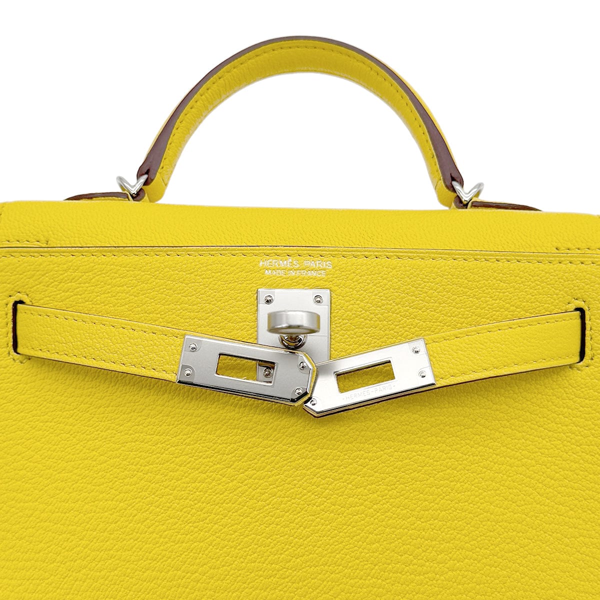 Luxury Promise Japan HERMES KELLY MINI 2 LIME GRIS PALE CHEVRE SWIFT HAND SHOULDER BAG 2025 K STAMP PALLADIUM HARDWARE 90325343