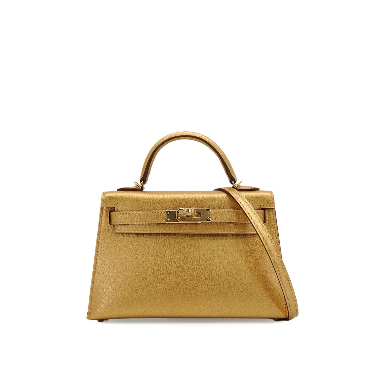 Luxury Promise Japan HERMES KELLY MINI 2 NEW DORE CHEVRE CHAMKILA HAND SHOULDER BAG 2026 G STAMP GOLD HARDWARE 90344348