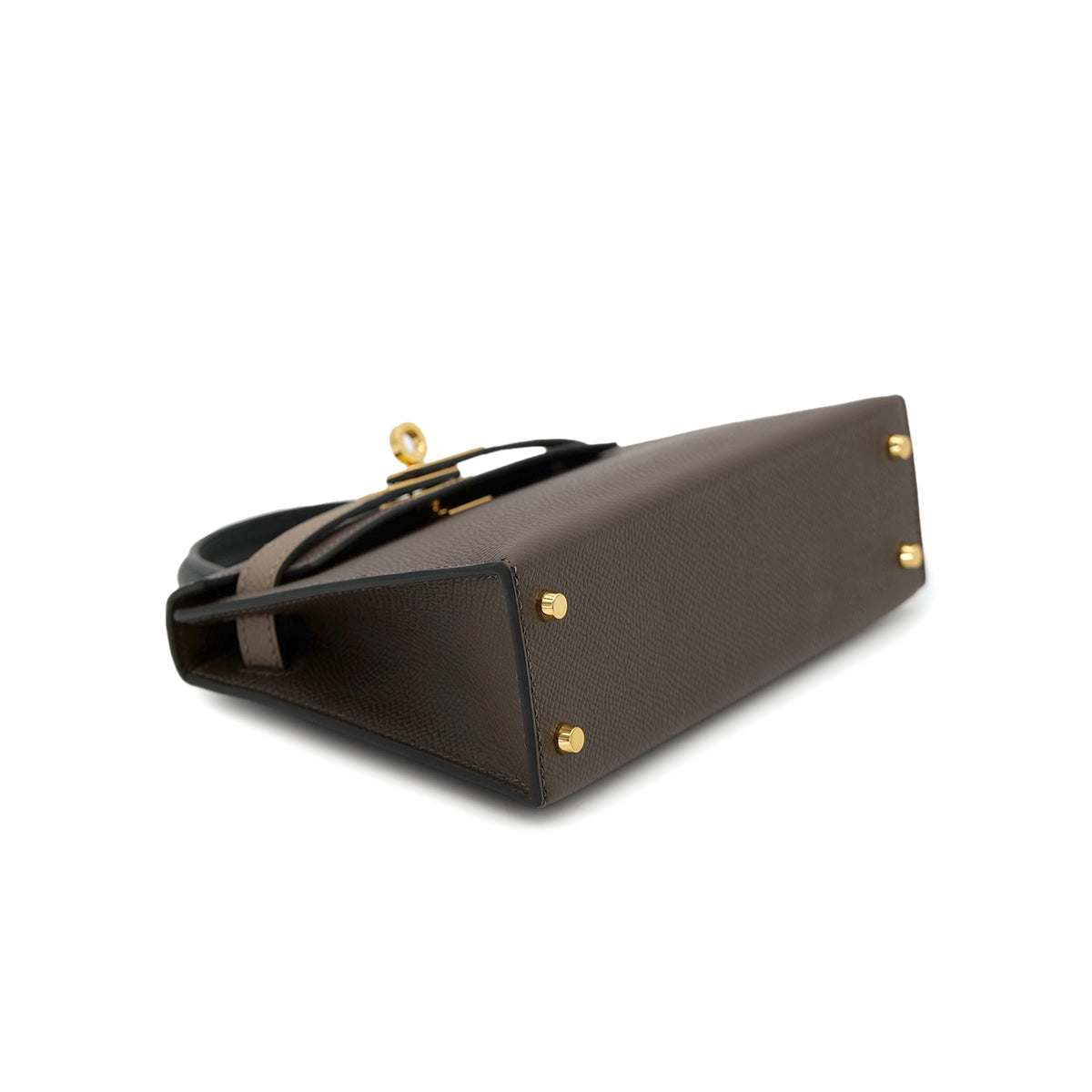 Luxury Promise Japan HERMES KELLY MINI 2 TRICOLORE ECORCE ETOUPE BLACK VEAU EPSOM HAND SHOULDER BAG B GHW 90303317