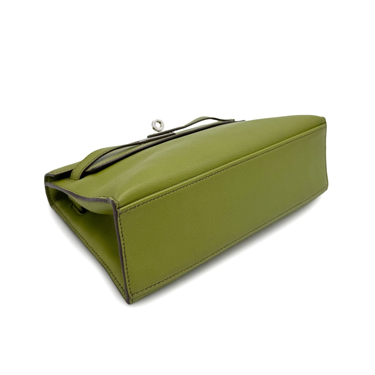Luxury Promise Japan HERMES KELLY POCHETTE SELLIER ANIS GREEN SWIFT HAND BAG 2007 SQUARE K PALLADIUM HARDWARE 90318752