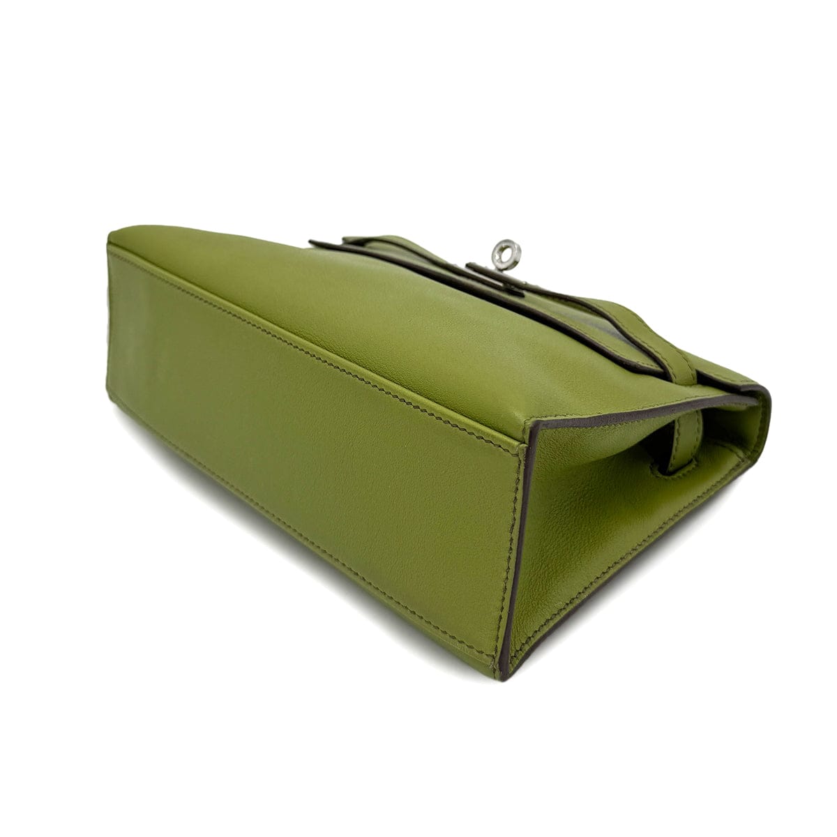 Luxury Promise Japan HERMES KELLY POCHETTE SELLIER ANIS GREEN SWIFT HAND BAG 2007 SQUARE K PALLADIUM HARDWARE 90318752