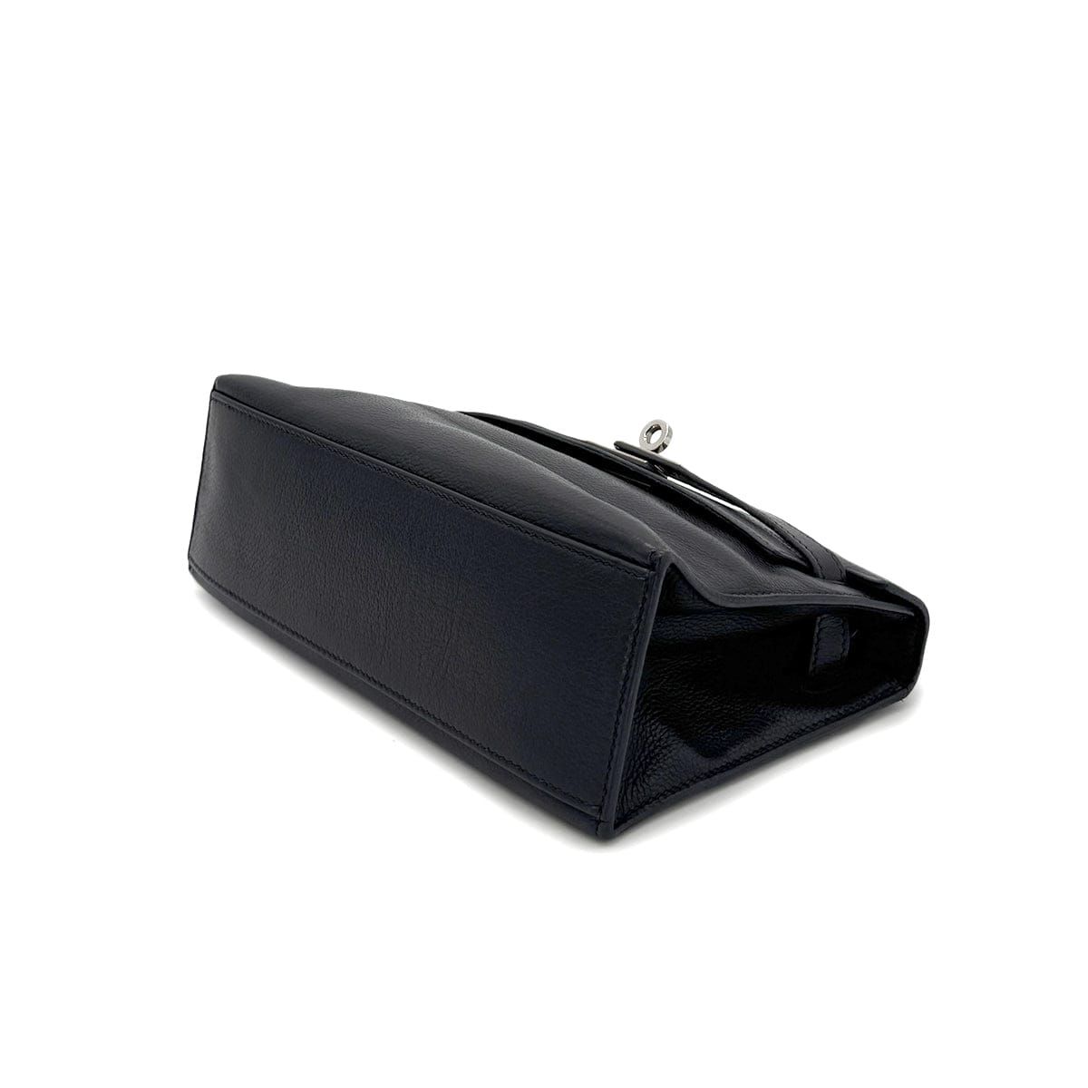 Luxury Promise Japan HERMES KELLY POCHETTE SELLIER BLACK EVERGRAIN HAND BAG □H SHW 90298325