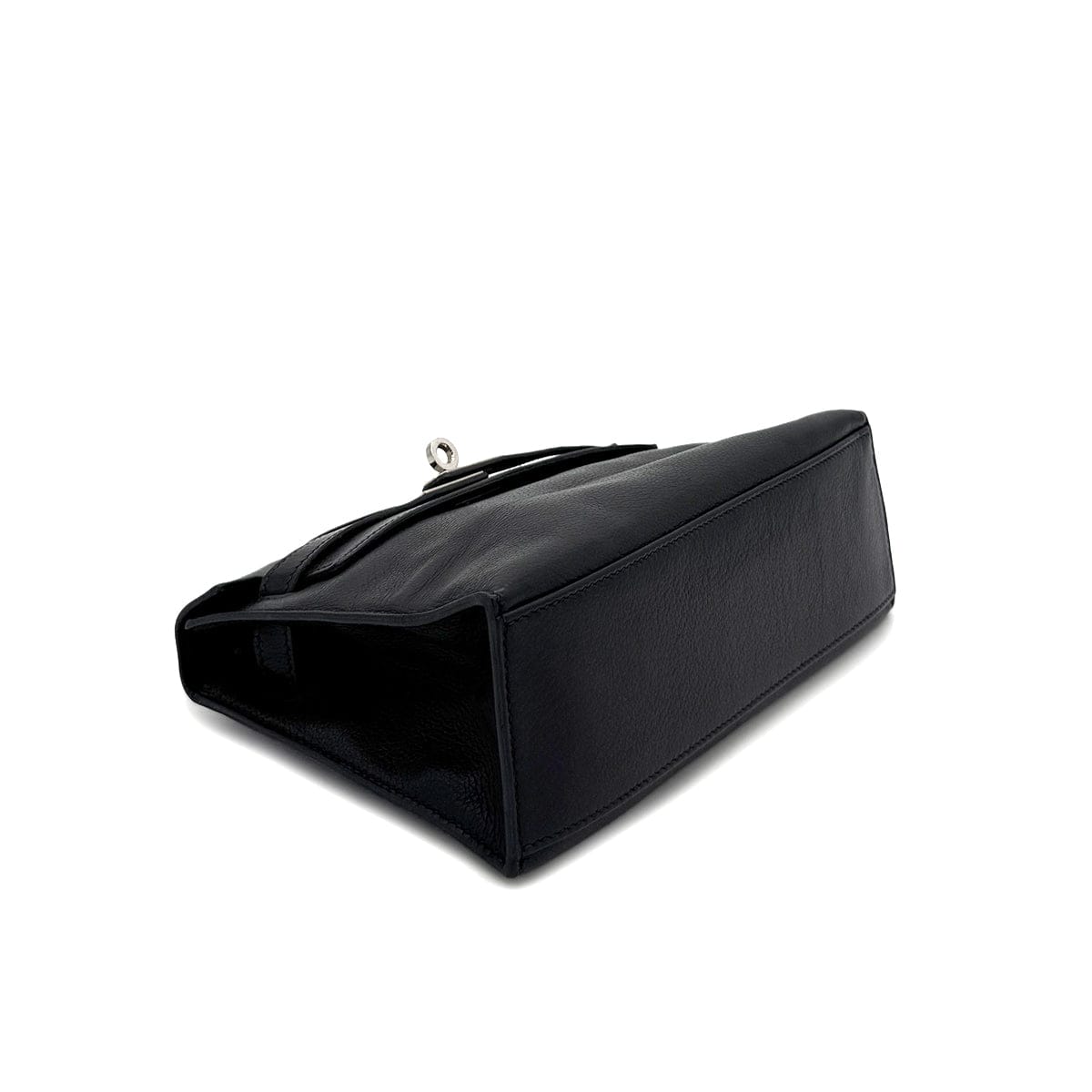 Luxury Promise Japan HERMES KELLY POCHETTE SELLIER BLACK EVERGRAIN HAND BAG □H SHW 90298325