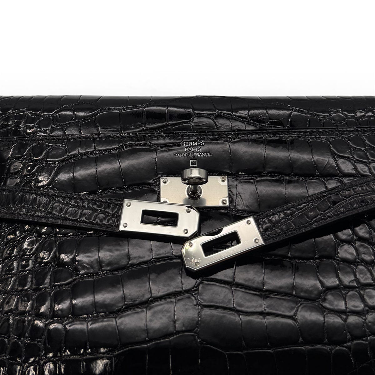 Luxury Promise Japan HERMES KELLY WALLET TO GO BLACK ALLIGATOR WALLET SHOULDER BAG U SHW 90283910