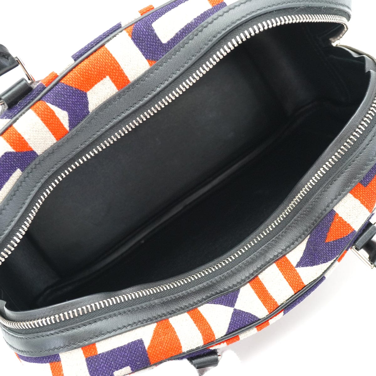 Luxury Promise Japan HERMES LETTRES AU CARRE PLUME 28 BLACK CAPUCINE BLUE INDIGO TOILE DE CAMP VEAU SWIFT HAND BAG 2018 C STAMP PALLADIUM HARDWARE 90340176