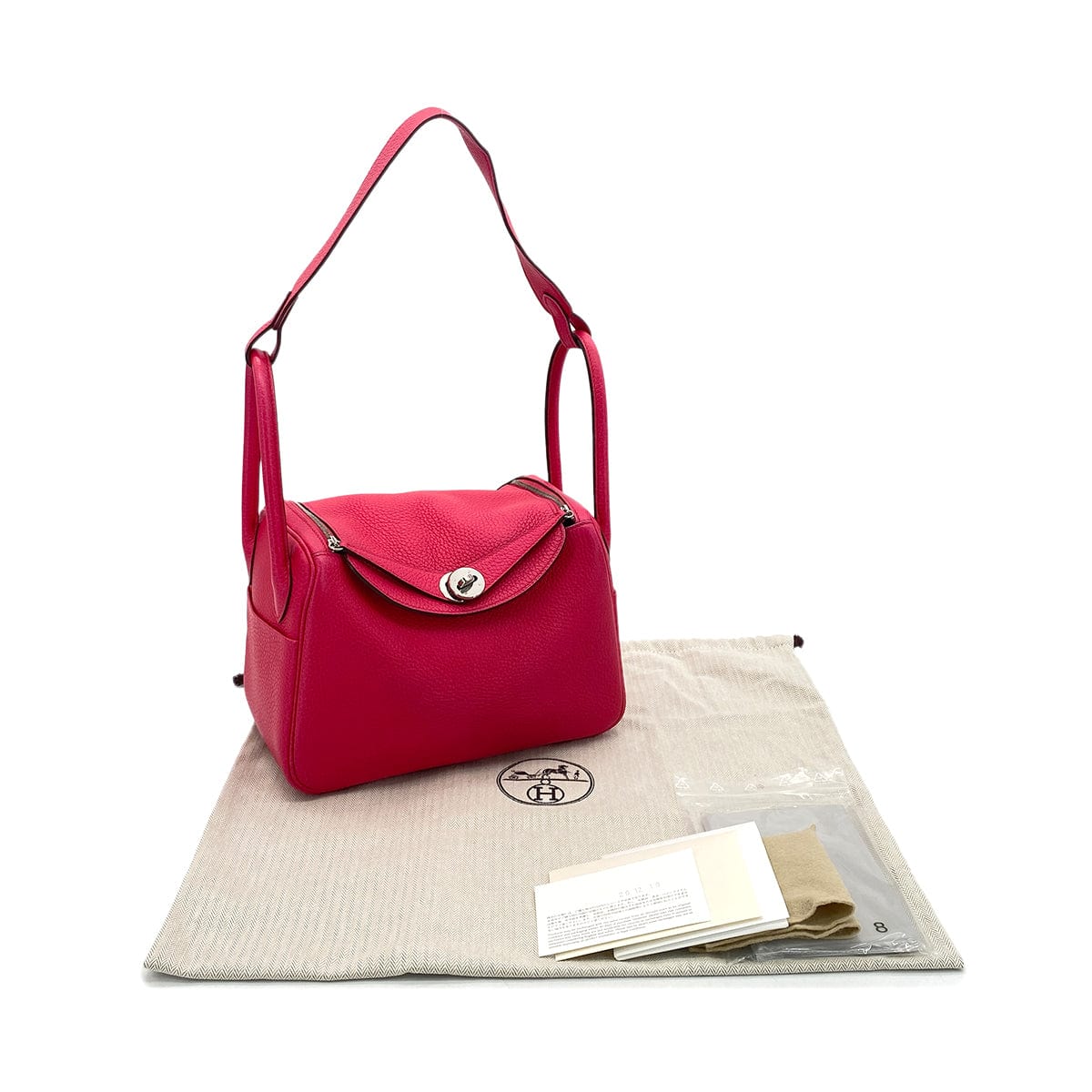 Luxury Promise Japan HERMES LINDY 26 ROSE EXTREME TAURILLON CLEMENCE SHOULDER BAG Y SHW 90291457