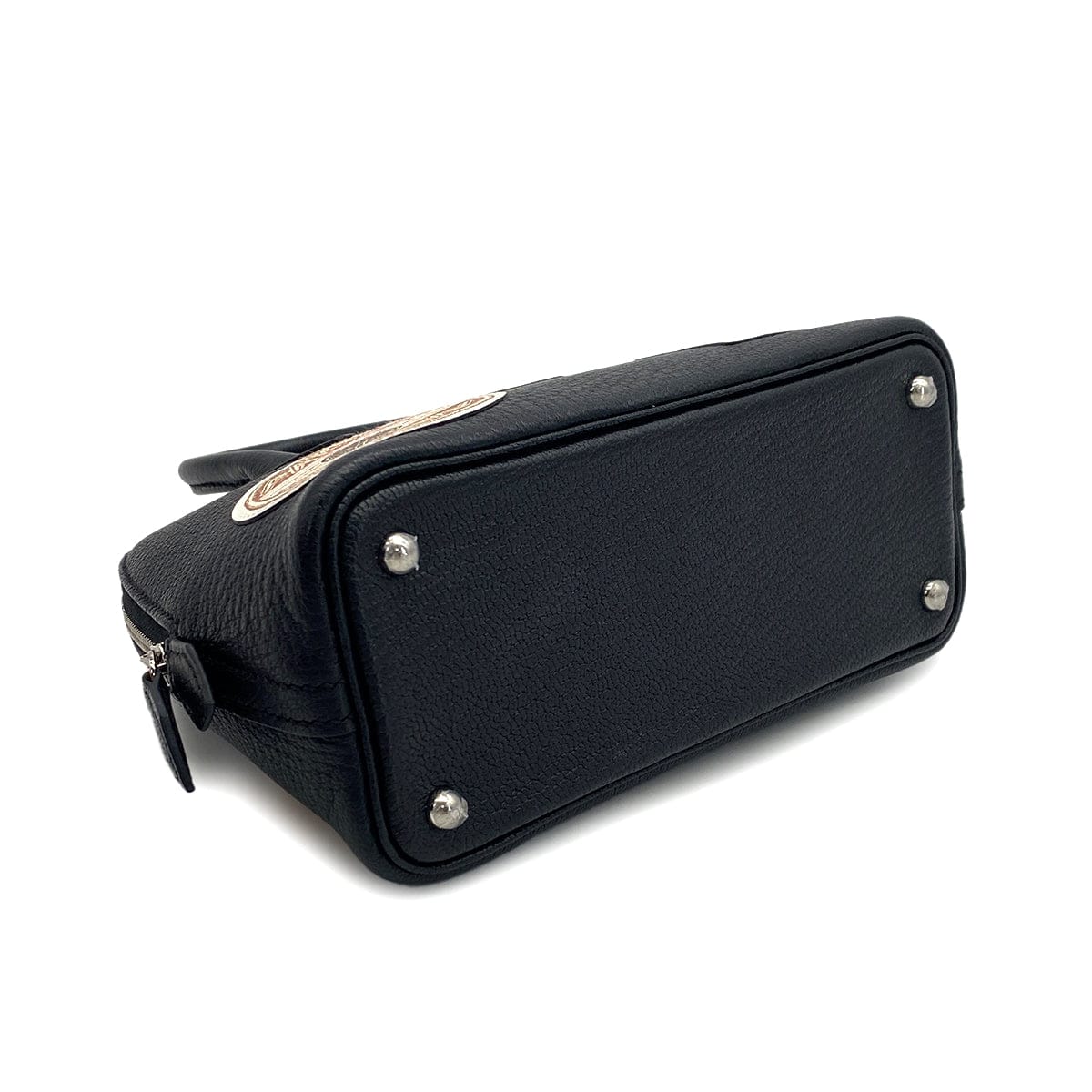 Luxury Promise Japan HERMES MINI BOLIDE 1923 PIQUE COLLE BLACK CHEVRE HAND SHOULDER BAG W PALLADIUM HARDWARE 90310824