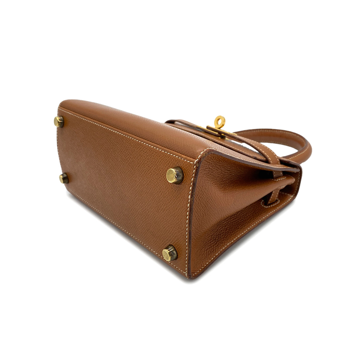 Luxury Promise Japan HERMES MINI KELLY 20 SELLIER GOLD COUCHEVEL SHOULDER BAG V GHW 90270798