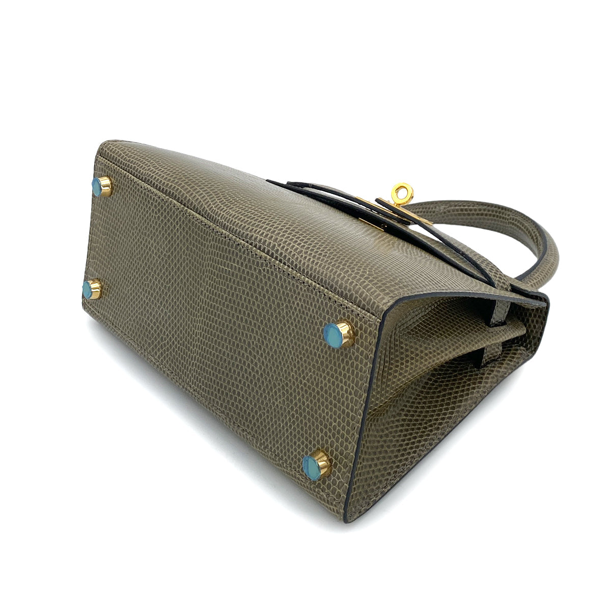 Luxury Promise Japan HERMES MINI KELLY HAND SHOULDER BAG KAHKI TYPE LIZARD □J GHW 90253382