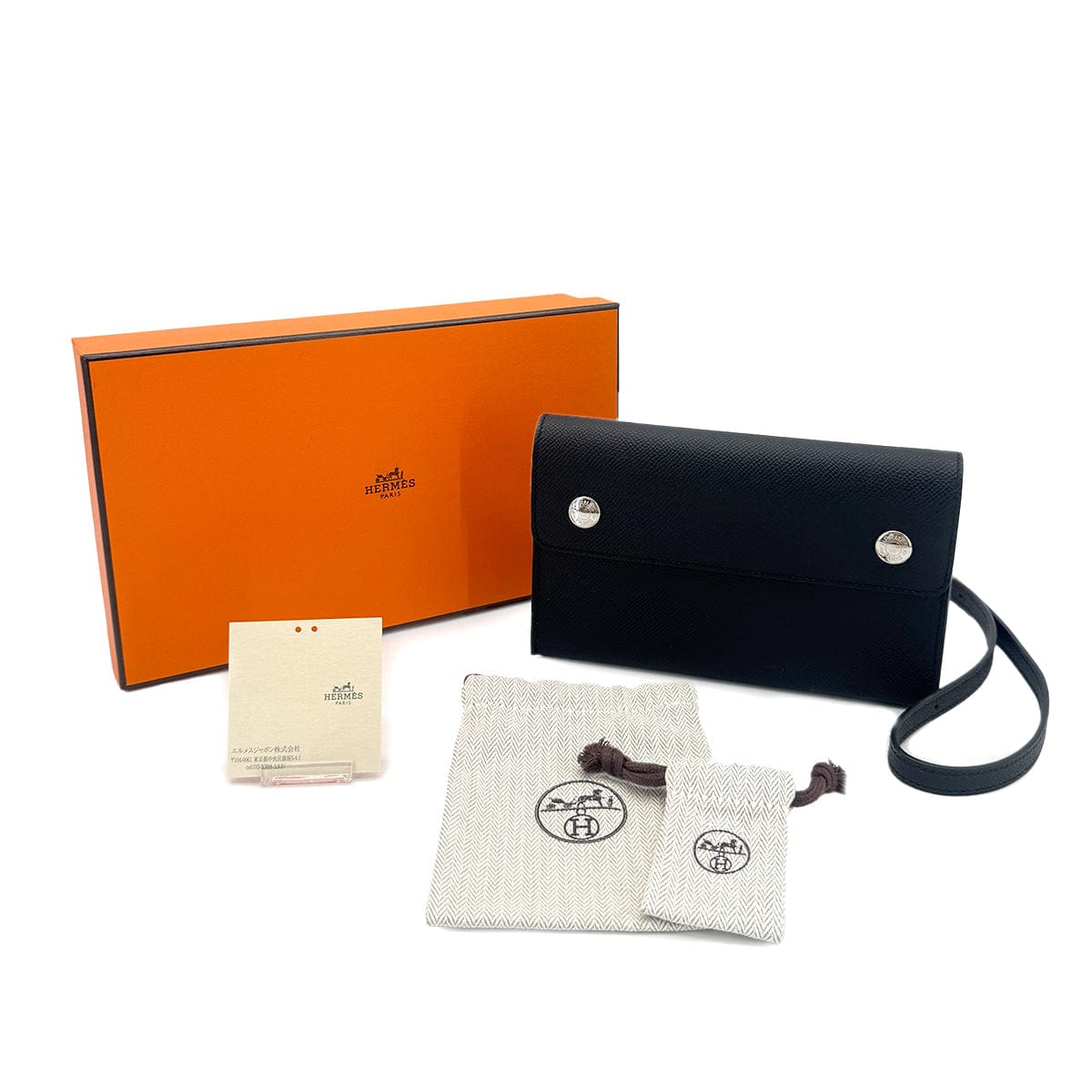 Luxury Promise Japan HERMES NAPPE TO GO BLACK EPSOM W 90283458