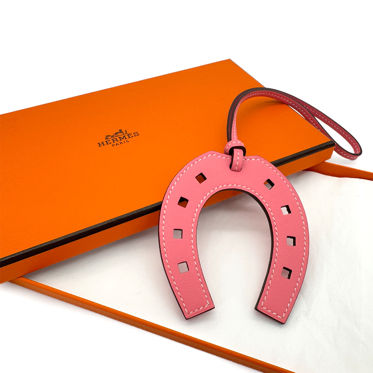 Luxury Promise Japan HERMES PADDOCK FER A CHEVAL BAG CHARM ROSE DETE SWIFT 90287915
