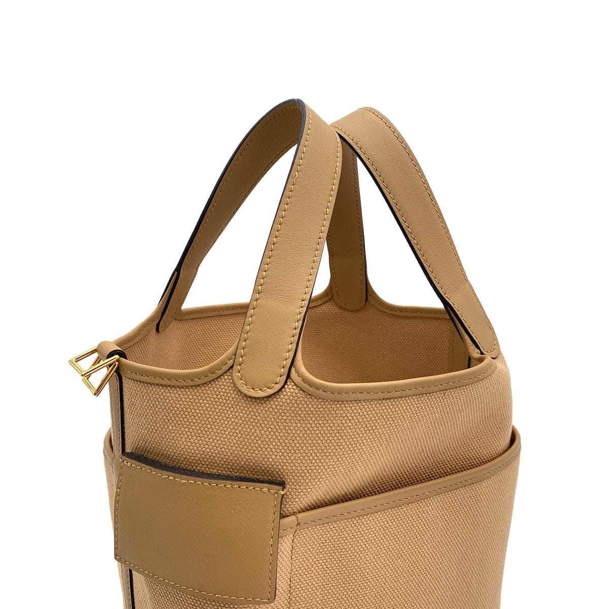 Luxury Promise Japan HERMES PICOTIN LOCK 18 PM CARGO POCKET CHAI TOILE H VEAU SWIFT 2022 U GOLD HARDWARE 90312621