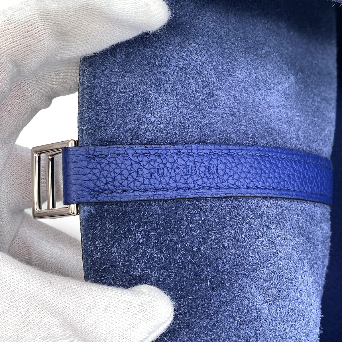 Luxury Promise Japan HERMES PICOTIN LOCK MM BLUE ENCRE TAURILLON CLEMENCE HAND BAG D 90301099