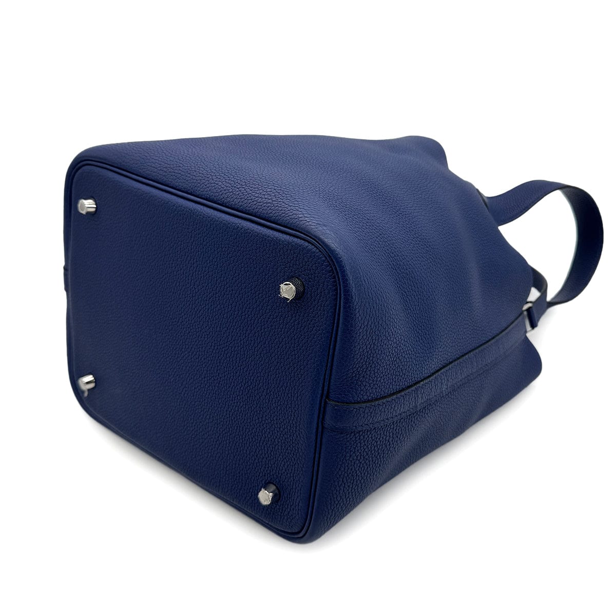 Luxury Promise Japan HERMES PICOTIN LOCK MM BLUE ENCRE TAURILLON CLEMENCE HAND BAG D 90301099