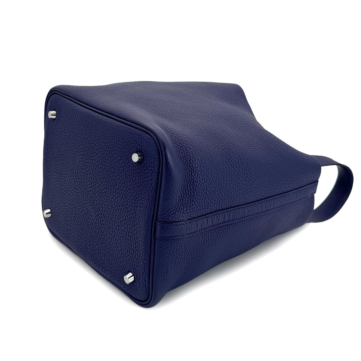 Luxury Promise Japan HERMES PICOTIN LOCK MM BLUE ENCRE TAURILLON CLEMENCE HAND BAG U 90299790