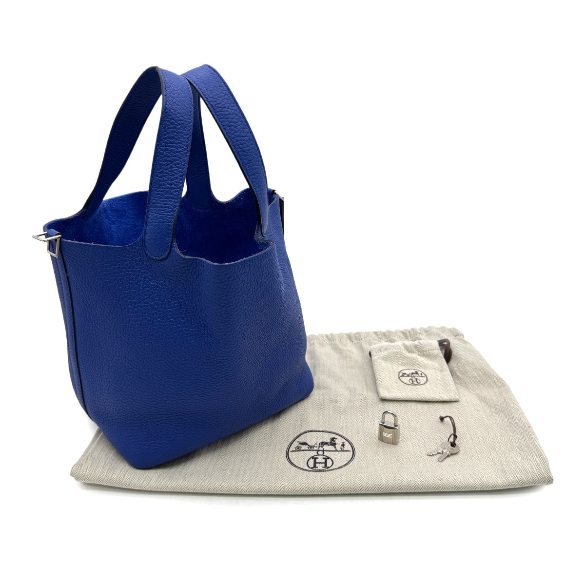 Luxury Promise Japan HERMES PICOTIN LOCK MM BLUE ROYAL TAURILLON CLEMENCE HAND BAG U SHW 90300852