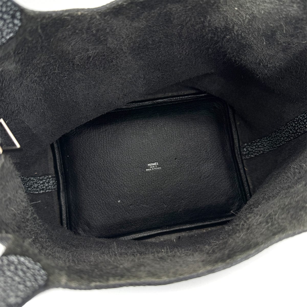 Luxury Promise Japan HERMES PICOTIN PM BLACK DALMATIAN BUFFLE SKIPPER HAND BAG 2003 SQUARE G PALLADIUM HARDWARE 90324284
