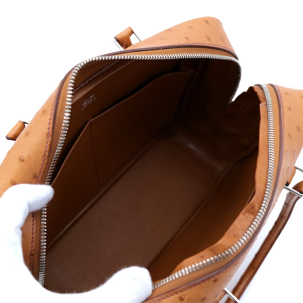 Luxury Promise Japan HERMES PLUME 28 CHESTNUT OSTRICH HAND BAG □L SHW 90300864