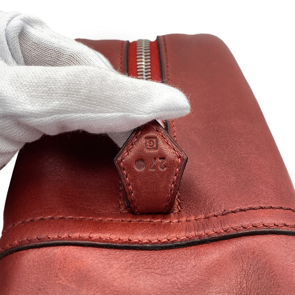 Luxury Promise Japan HERMES PLUME 32 HAND BAG WAFFLE DEUTCH ROUGE H 2003 SQUARE G PALLADIUM HARDWARE 90320612