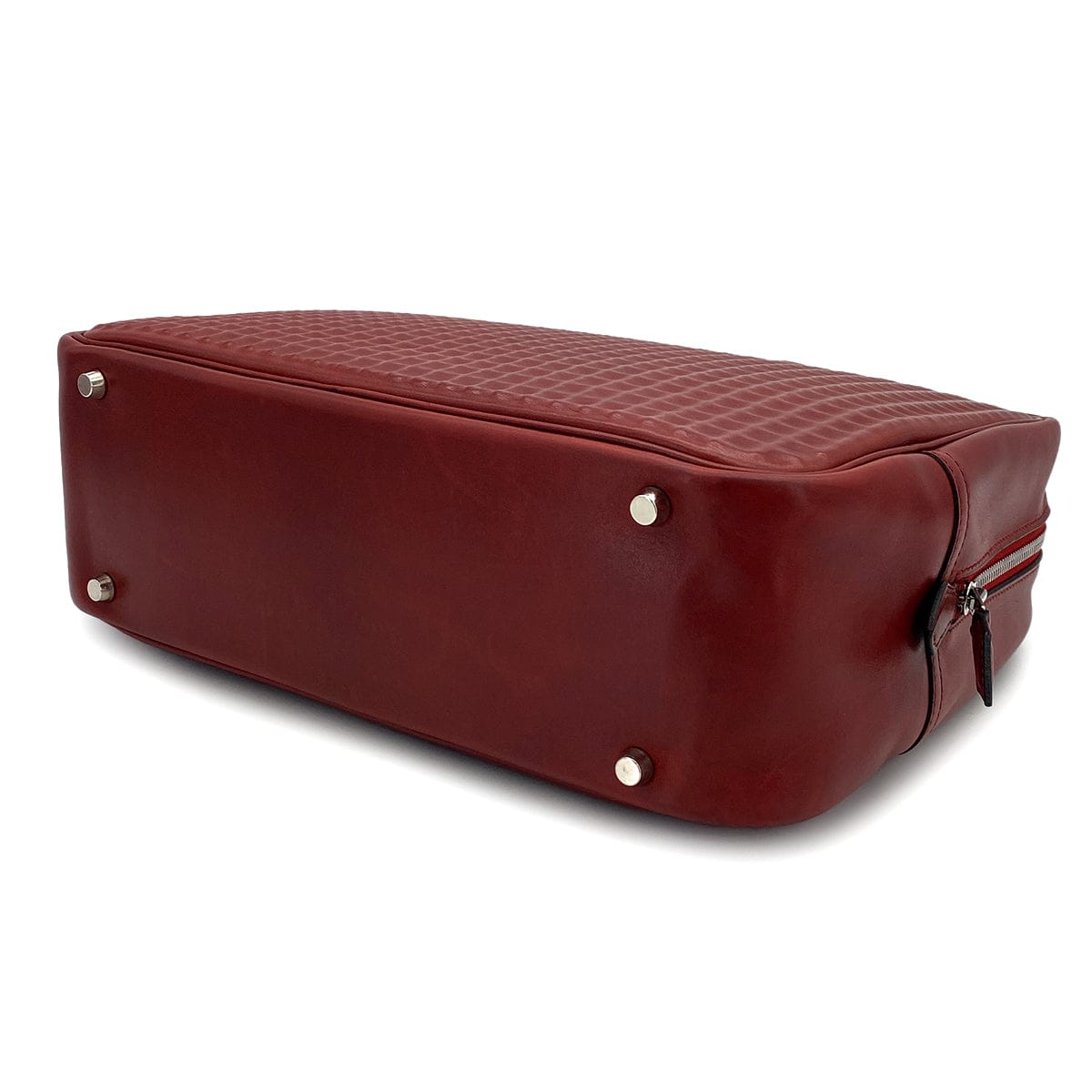 Luxury Promise Japan HERMES PLUME 32 HAND BAG WAFFLE DEUTCH ROUGE H 2003 SQUARE G PALLADIUM HARDWARE 90320612