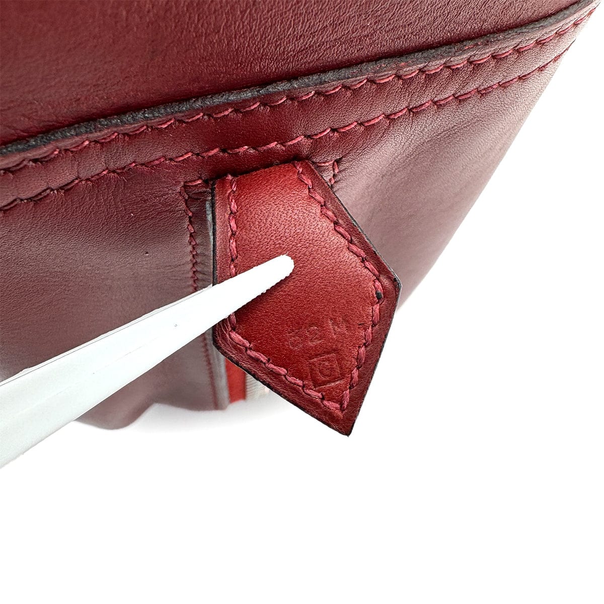 Luxury Promise Japan HERMES PLUME 32 HAND BAG WAFFLE DEUTCH ROUGE H □G PALLADIUM HARDWARE 90309732