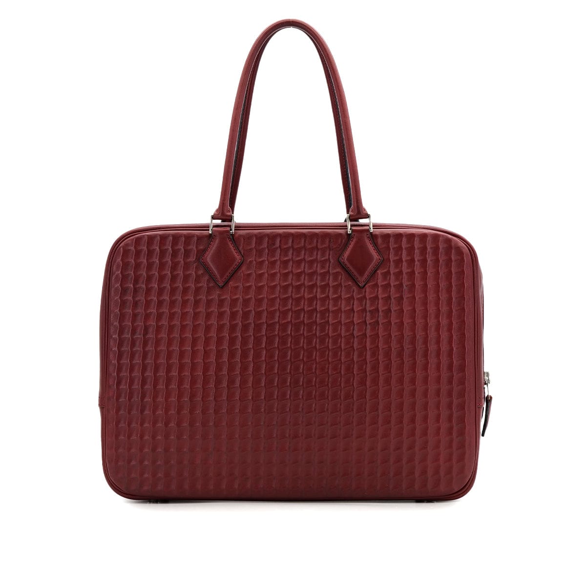 Luxury Promise Japan HERMES PLUME 32 HAND BAG WAFFLE DEUTCH ROUGE H □G PALLADIUM HARDWARE 90309732
