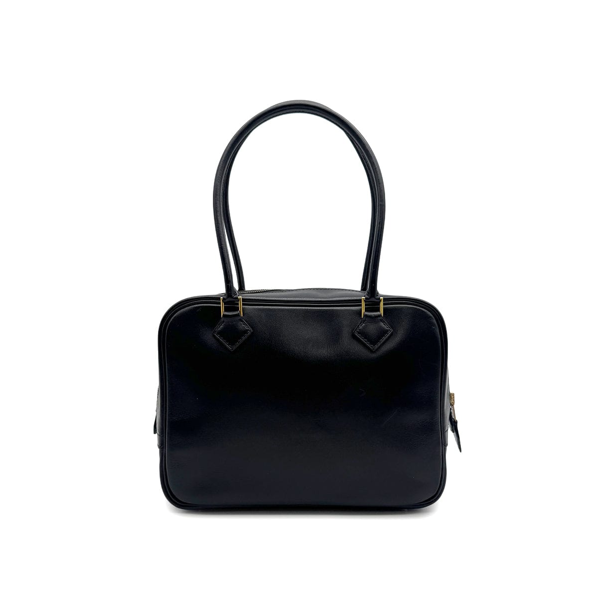 Luxury Promise Japan HERMES PLUME MINI BLACK BOX CALF HAND BAG 1994 CIRCLE X GOLD HARDWARE 90323520