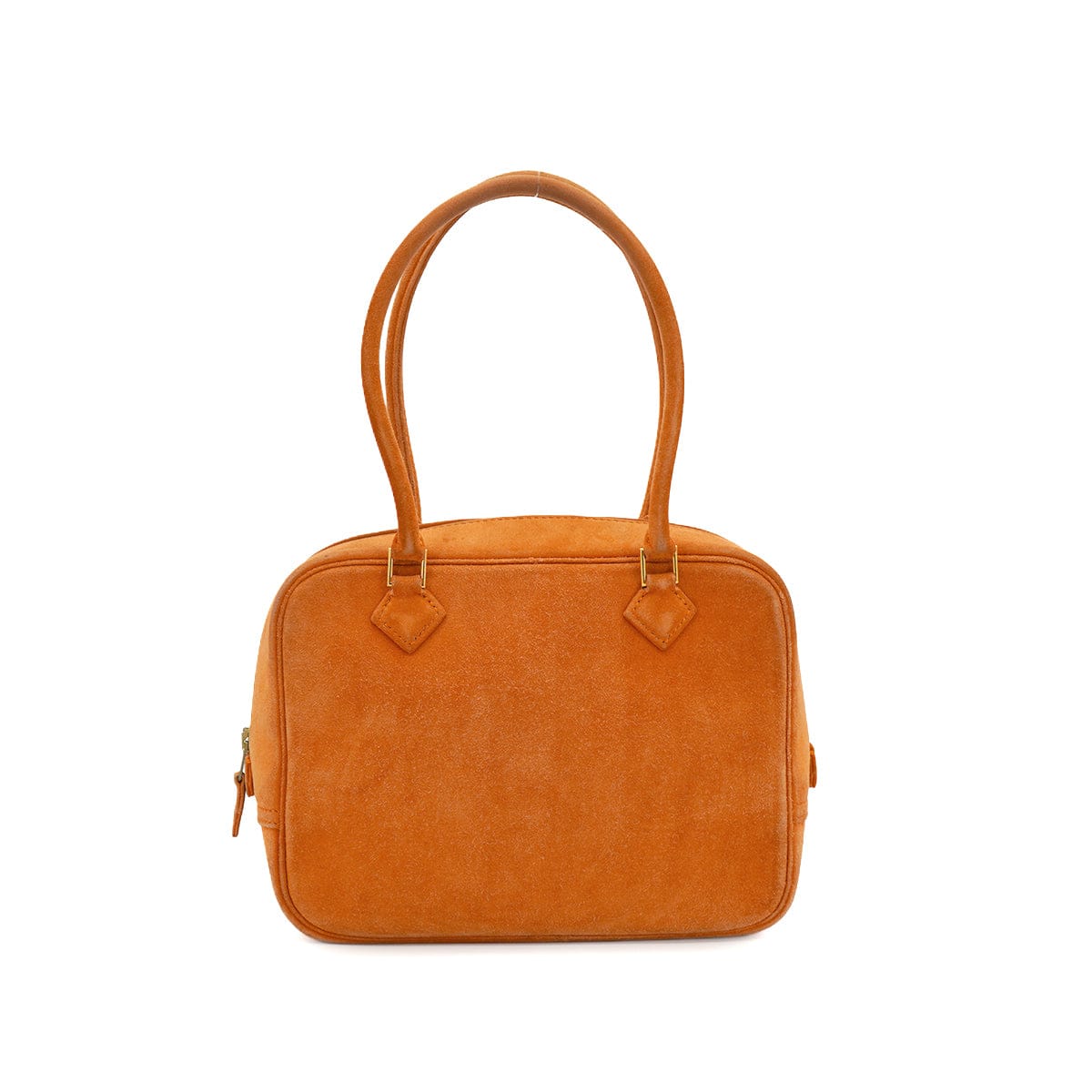 Luxury Promise Japan HERMES PLUME MINI ORANGE DOBLIS HAND BAG 2004 SQUARE H GOLD HARDWARE 90343414