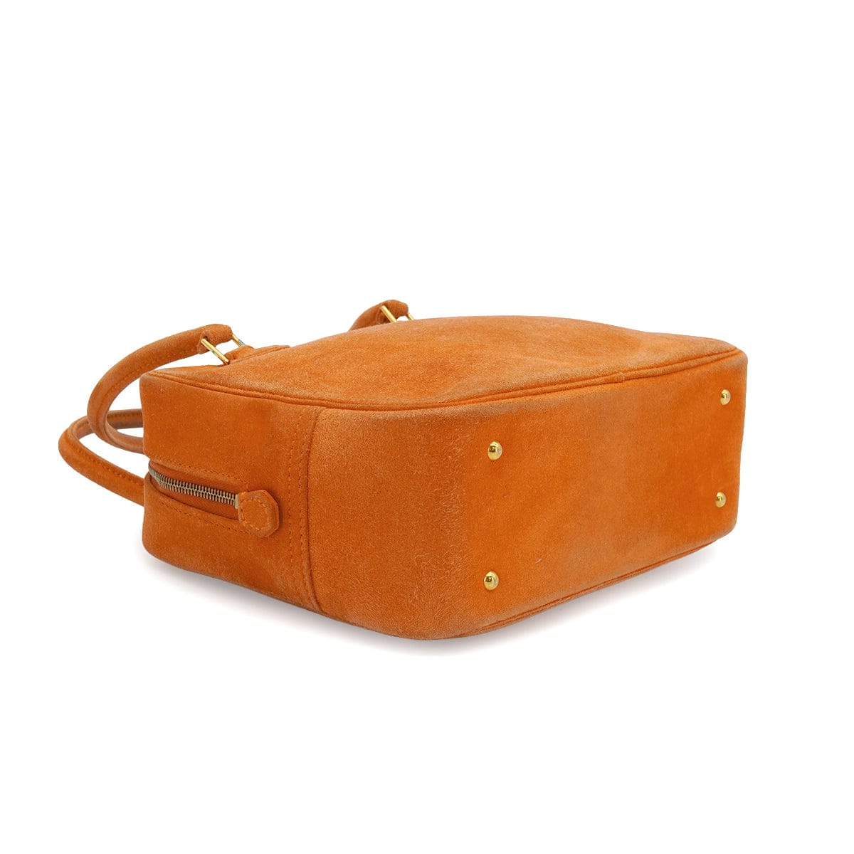 Luxury Promise Japan HERMES PLUME MINI ORANGE DOBLIS HAND BAG 2004 SQUARE H GOLD HARDWARE 90343414