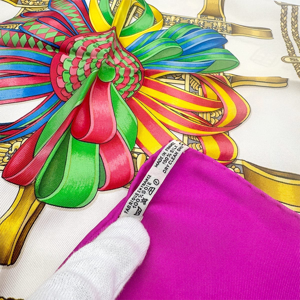 Luxury Promise Japan HERMES SCARF CARRE90 RUBANS DU CHEVAL SILK 90278021