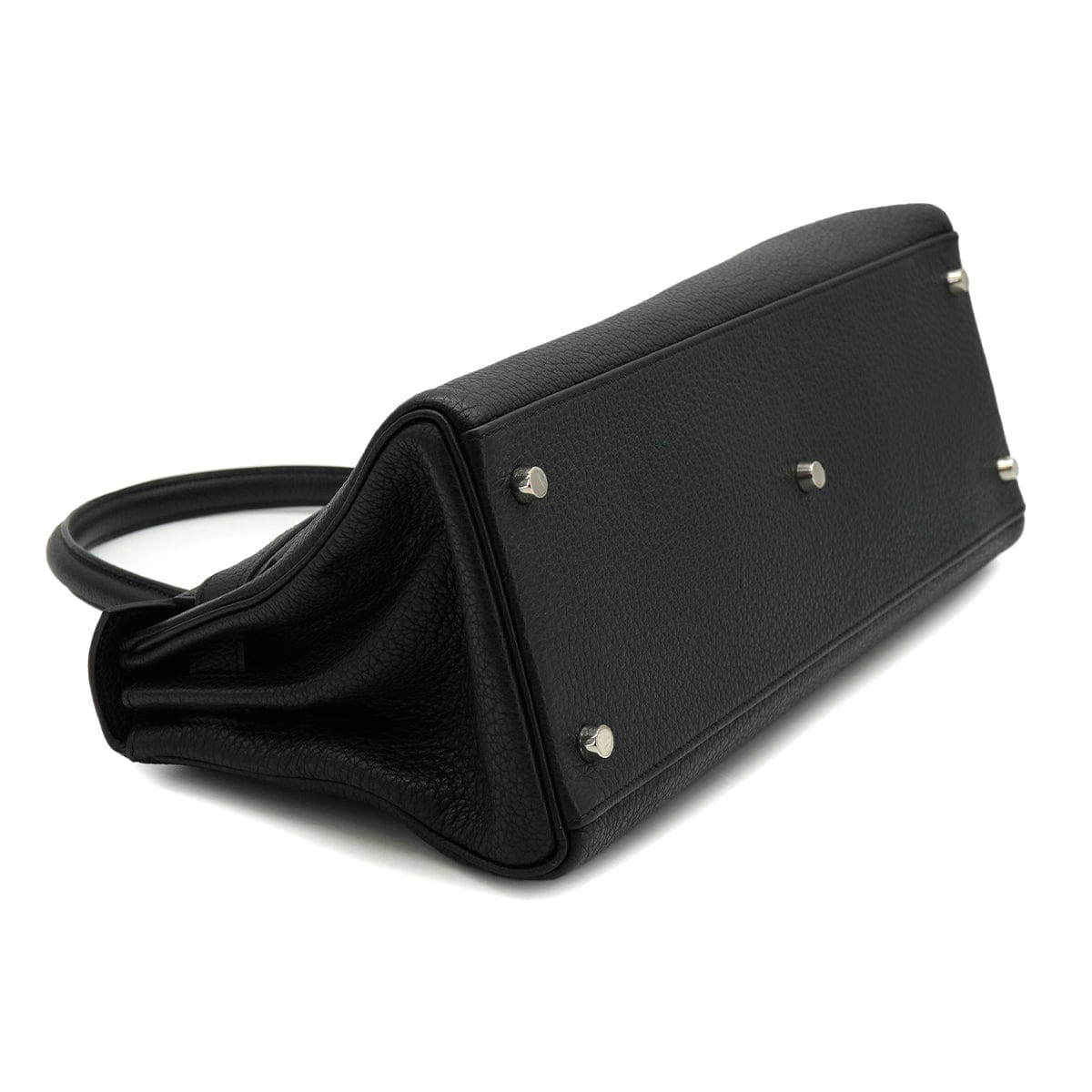 Luxury Promise Japan HERMES SHOULDER KELLY 40 BLACK TAURILLON CLEMENCE HAND BAG 2008 SQUARE L PALLADIUM HARDWARE 90327154