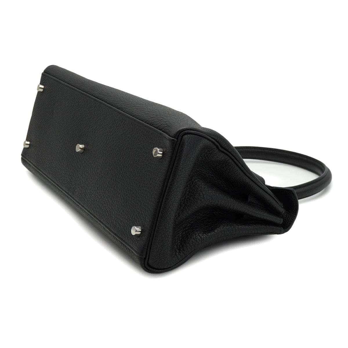 Luxury Promise Japan HERMES SHOULDER KELLY 40 BLACK TAURILLON CLEMENCE HAND BAG 2008 SQUARE L PALLADIUM HARDWARE 90327154