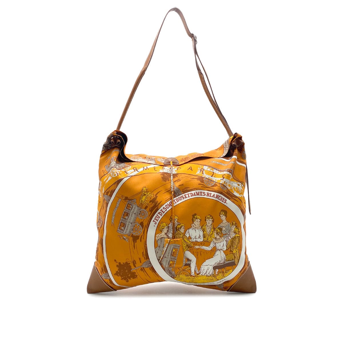 Luxury Promise Japan HERMES SILKY CITY MM JEU DES OMNIBUS ET DAMES BLANCHES SHOULDER BAG □L 90275146