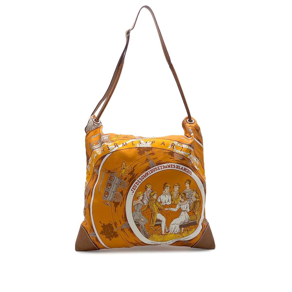 Luxury Promise Japan HERMES SILKY CITY MM JEU DES OMNIBUS ET DAMES BLANCHES SHOULDER BAG □L 90275146