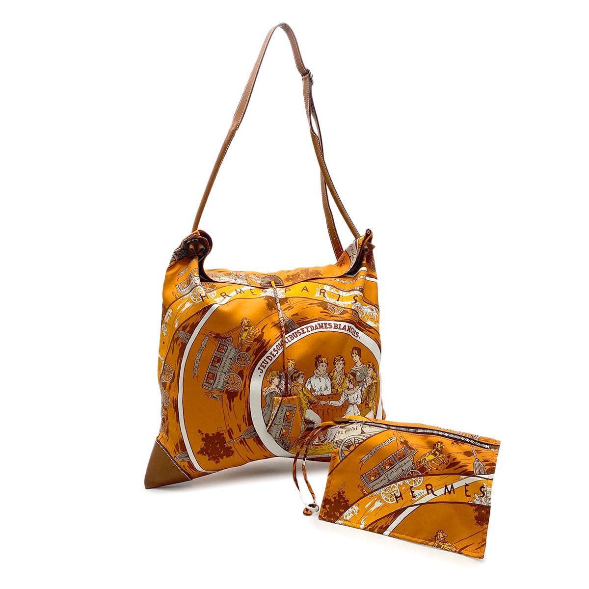 Luxury Promise Japan HERMES SILKY CITY MM JEU DES OMNIBUS ET DAMES BLANCHES SHOULDER BAG □L 90275146