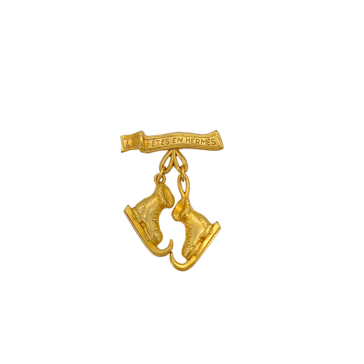Luxury Promise Japan HERMES SKATE SHOES BROOCH LES FETES EN HERMES GOLD ACCESSORY 90278924