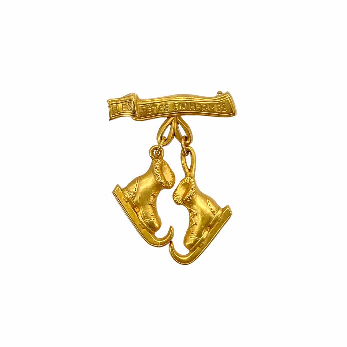 Luxury Promise Japan HERMES SKATE SHOES BROOCH LES FETES EN HERMES GOLD ACCESSORY 90278949